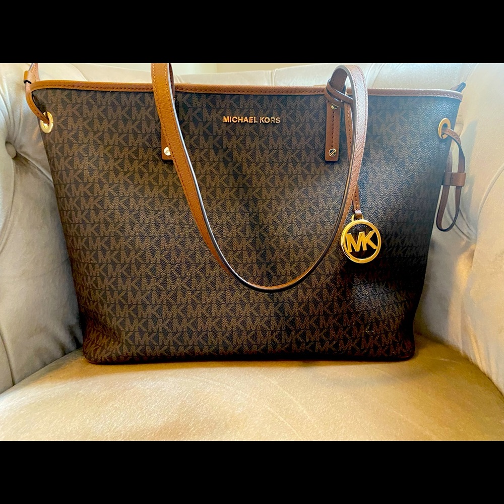 MK Large Logo Tote Bag used once